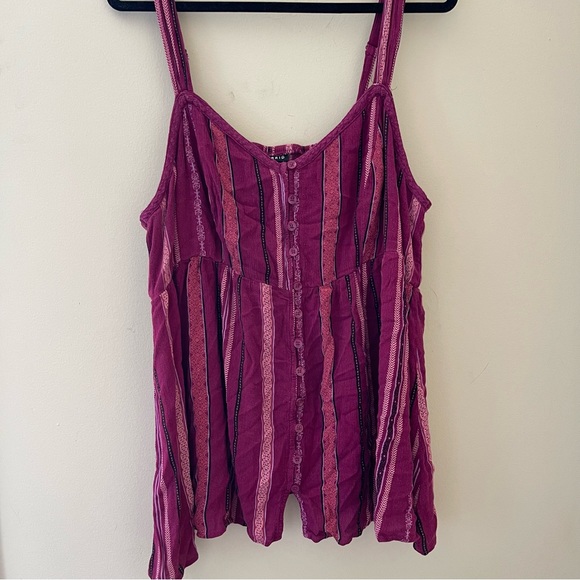 TORRID Berry Purple Stripe Baby Doll Tank Top size 3 - Picture 7 of 7